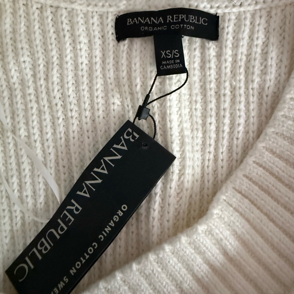 Banana Republic women’s Oversized Washable Cotton Sweater Vest size Xs - Picture 4 of 9